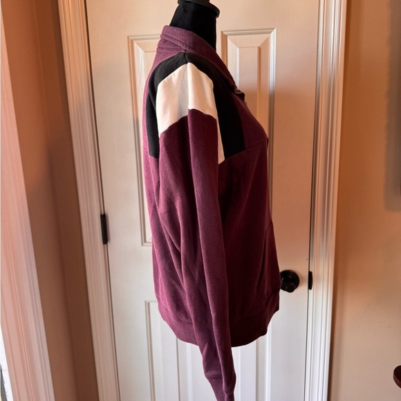 PINK Victoria's Secret Purple 1/4 zip Pullover with Black and White Details - Picture 3 of 9